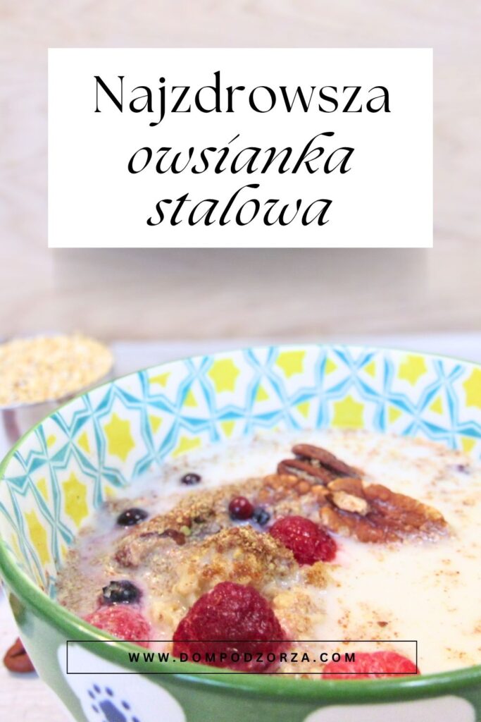 Najzdrowsza owsianka stalowa z mlekiem i dodatkami pin
